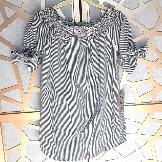 Nwt J For Justify Stripe Off Shoulder Top